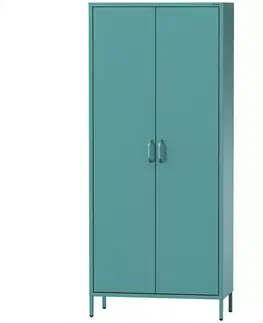Šatníkové skrine Skriňa Kovová Flavio Modern Sea Green
