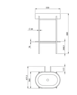 Kúpeľňový nábytok Sapho, PUNO podstavec s umývadlom 550x860x360mm, čierna, SKA570-2-01
