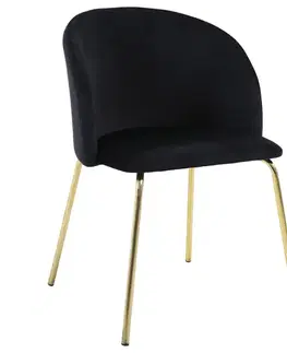 Čalúnené stoličky Stolička Pure 80107k čierna/zlatá