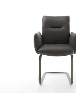 Jedálenské stoličky DELIFE Jedálenská stolička Jova-Flex s opierkami mikrovlákno antracit vintage jedálenská stolička plochý efektový povrch titán vrecková pružina