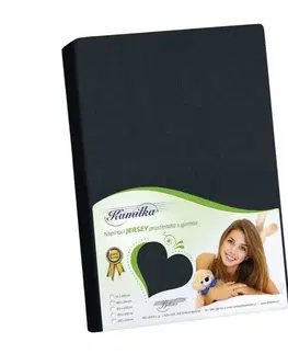 Plachty Bellatex Jersey prestieradlo Kamilka čierna, 120 x 200 cm