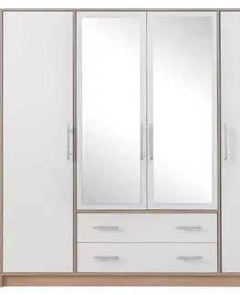 Šatníkové skrine Skriňa Smart SRl1 200 cm dub sonoma/biela