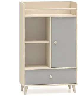 Komody do spálne Komoda Mevel 04 Púštny Piesok/Šedá Pallad