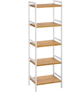 Kúpeľňové doplnky Regál prírodný dub/biely 45x31.5x142