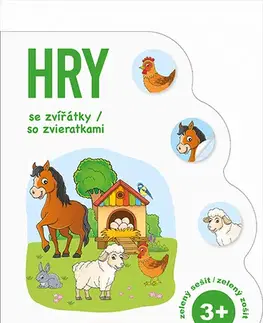 Nalepovačky, vystrihovačky, skladačky Hry se zvířátky / so zviertatkami 3+ - zelený sešit / zelený zošit (CZ/SK vydanie)