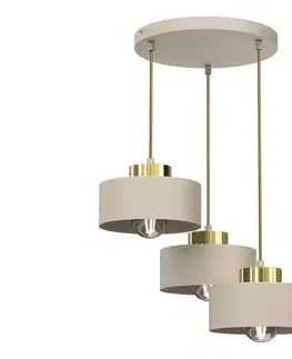Svietidlá  Luster na lanku MARTI 3xE27/15W/230V béžová/zlatá 9932