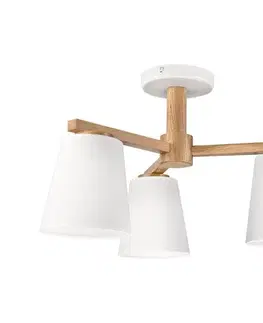 Svietidlá  Prisadený luster ELLIE 3xE27/15W/230V biela/dub LM-3.113/DĄB/BIAŁY