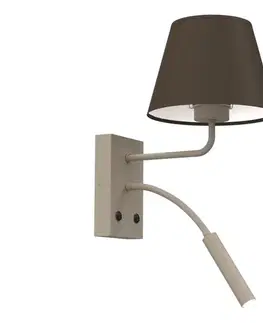 Svietidlá  Nástenné svietidlo ARDEN 1xE27/15W/230V + 1xG9/8W béžová/hnedá 4654