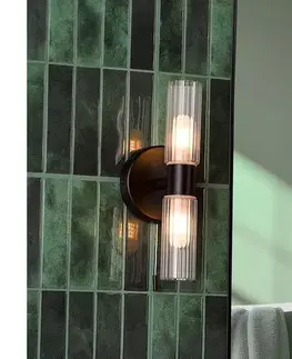 Svietidlá Där Lighting Där Lighting BOL0922 - Kúpeľňové nástenné svietidlo BOLTON 2xG9/5W/230V IP44 čierne BOL0922