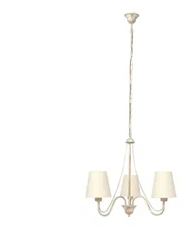 Svietidlá  Luster na reťazi MALBO 3xE27/15W/230V béžová W-2920/3 WT+AB+EC