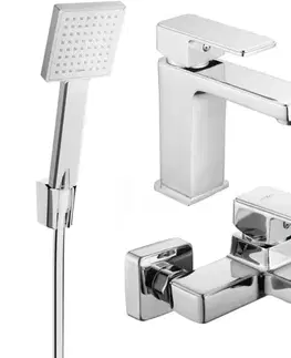 Kúpeľňové batérie MEXEN/S - Cetus R45 Set umývadlovej a vaňovej batérie s príslušenstvom, chróm 744303R45-00