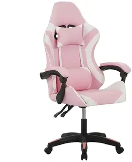 Otočné kreslá Kreslo pre Hráča Kastor 8689 biela/ružový
