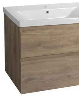 Kúpeľňový nábytok AQUALINE - ALTAIR umývadlová skrinka 77,5x60x45cm, dub emporio AI380
