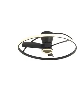 Stropné ventilátory Stropný ventilátor čierny vrátane LED s diaľkovým ovládaním - Steer
