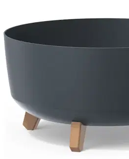 Kvetináče a truhlíky NABBI DGRL400L plastový kvetináč na nožičkách 37,9 cm antracit