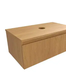 Kúpeľňový nábytok Kúpeľňová skrinka s krycou doskou SAT Evolution 78x30x44, 5 cm dub medový mat SATEVO80DMD SATEVO80DMD