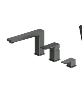 Kúpeľňové batérie OMNIRES - PARMA vaňová batéria 4-otvorová grafit /GR/ PM7432GR