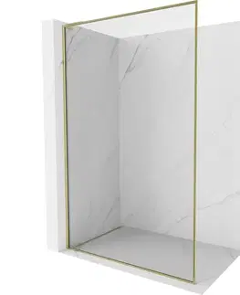 Sprchové dvere MEXEN/S - Kyoto-F L Sprchová zástena WALK-IN s rámom 55 x 202, transparent 8 mm, zlato 800-055-174-50-00
