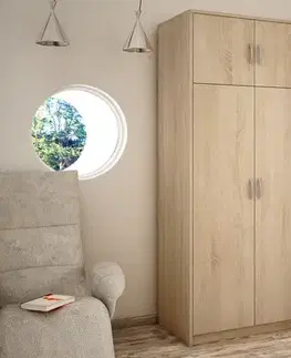 Šatníkové skrine Skriňa VILMA 6D3S, dub sonoma