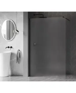 Sprchové dvere MEXEN/S - Kyoto-X Sprchová zástena WALK-IN 50 x 200, dekor 10 mm, čierna 800-050-101-70-30-X