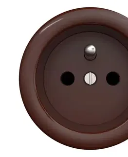Predlžovacie káble lap - Retro domová zásuvka bez rámu 230 V hnedá H/ZF