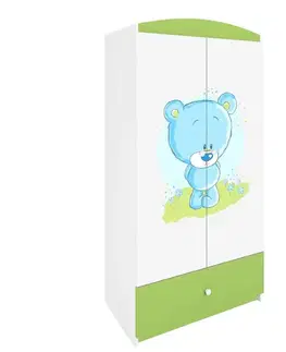 Skrine do izieb Skriňa Babydreams Zelená – Medveď modrý