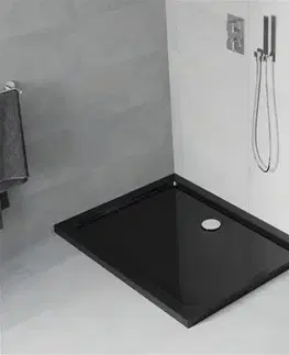 Vane MEXEN - Flat Sprchová vanička obdĺžniková slim 110 x 100, čierna 40701011