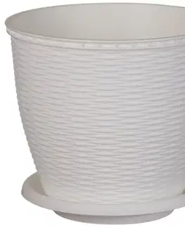 Záhrada Kvetináč  RATTAN 16 L biely