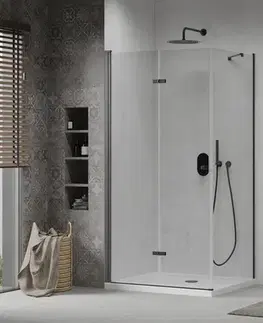 Vane MEXEN/S - Lima sprchovací kút 100x80, transparent, čierna + biela vanička so sifónom 856-100-080-70-00-4010B