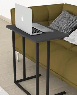 Stoly a stolíky SORIA kovový stolík na notebook, antracit 