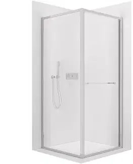 Sprchovacie kúty CERANO - Sprchovací kút Versaro L/P - 6 mm - chróm, transparentné sklo - 100x100 - zasúvací CER-8050BD80306