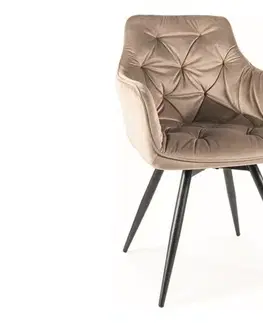 Stoličky Otočné jedálenské kreslo MANGO VELVET Signal