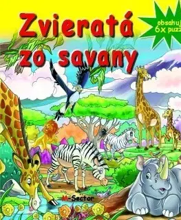 Leporelá, krabičky, puzzle knihy Zvieratá zo savany (Obsahuje 6x puzzle)