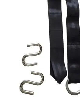 Závesné kreslá KONDELA Lanois sada na uchytenie závesného kresla (2 ks) čierna / strieborná