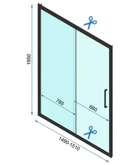 Sprchovacie kúty REA/S - Sprchový kút s posuvnými dverami Rapid Slide 150 a pevnou stenou 100 KPL-09870