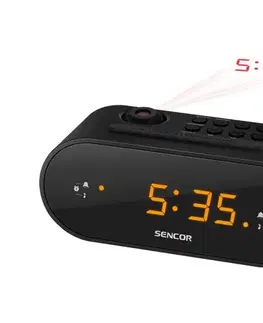 Predlžovacie káble Sencor - Rádiobudík s LED displejom a projektorom 5W/230V 1xCR2032 čierna 35048702