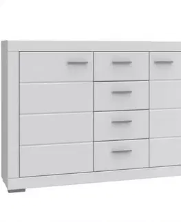 Komody do spálne Komoda Snow 2D4S SNWK36 biely mat