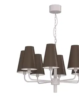 Svietidlá  Luster na reťazi TORTOLA 8xE14/15W/230V hnedá/krémová 3673