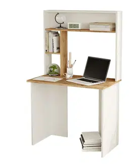 Konferenčné stolíky Pracovný stôl Brino Atlantic Pine and White