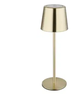 Lampy Globo 58482M-LED Dotykovo stmievateľná nabíjateľná stolná lampa VANCOUVER 2W/3,7V 2200 mAh zlatá 58482M