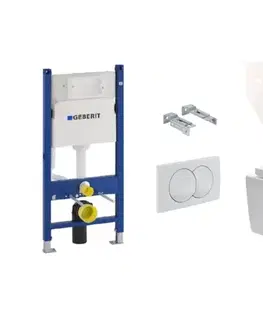 Záchody Cenovo zvýhodnený závesný WC set Geberit do ľahkých stien / predstenová montáž + WC SAT Brevis SIKOGES5W0 SIKOGES5W0