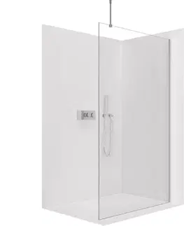 Sprchovacie kúty CERANO - Sprchová zástěna Walk-in Onyx Top Round L/P - 8 mm - kulatá vzpěra - chrom, transparentní sklo - 140x200  CER-8050BD1701