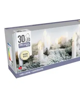 Vianočné dekorácie Vianočná svetelná LED reťaz Candle Lights, 30 LED sviečok