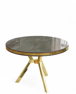 Jedálenské stoly Jedálenský stôl Mos - Anthracite, Gold