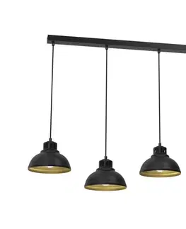 Svietidlá  Luster na lanku SVEN 4xE27/15W/230V čierna/zlatá 9117