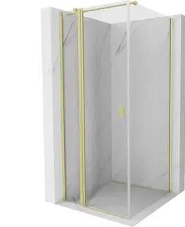Sprchovacie kúty MEXEN/S - Mist T sprchovací kút dvere krídlové 85 x 85, transparent, zlato kartáčovaná 8A4T-085-085-55-00