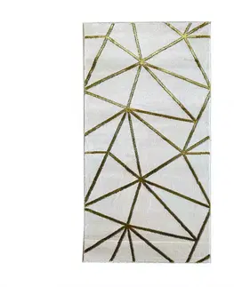 Moderné koberce Koberec Frisee Diamond 0,8/1,5 A0071 biela/zlatá