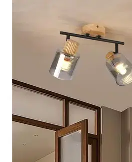 Svietidlá BRILAGI - Bodové svietidlo HYGGE 2xE14/15W/230V drevené/dymové BRI399