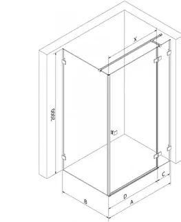 Sprchovacie kúty MEXEN/S - Lunar T sprchovací kút dvere krídlové pravá 140 x 90, transparent, meď kartáčovaná 834T-140-090-65-00-P