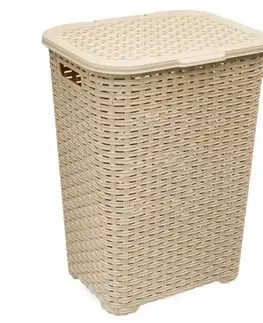 Kúpeľňové doplnky Kôš na bielizeň Katex 60 l ratan /béžový/